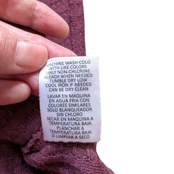 Chaser Long Sleeve Waffle Thermal Casual Layer Womens S Basket Weave Top Plum - Picture 10 of 12